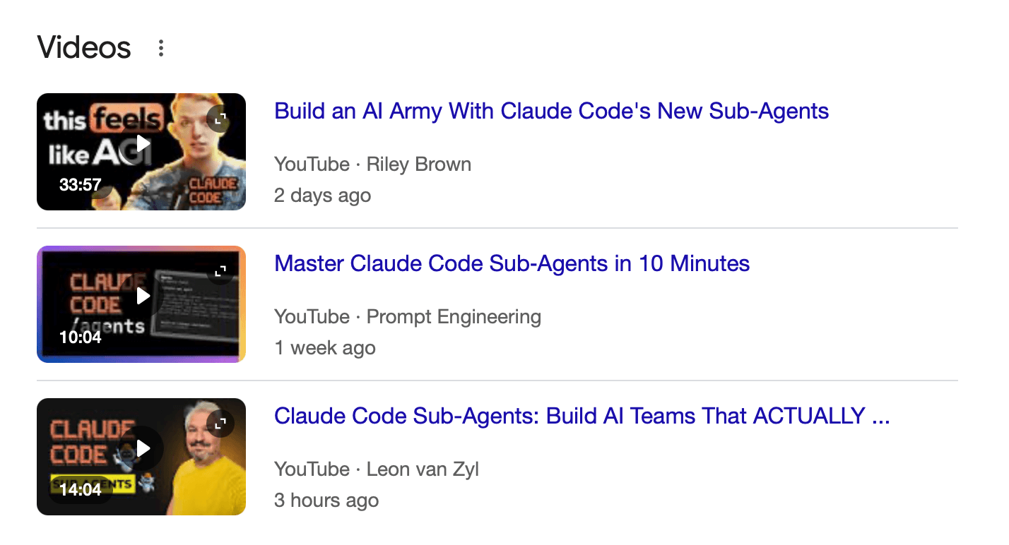 Claude Code subagents interface